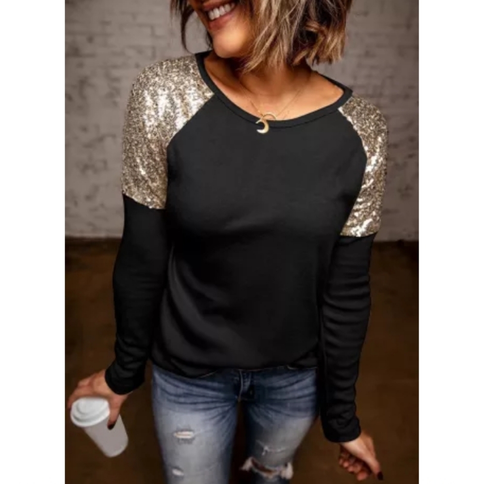New Boutique Sequins Long Sleeved Top